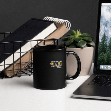 Ahh God is real Religious Black Glossy Mug