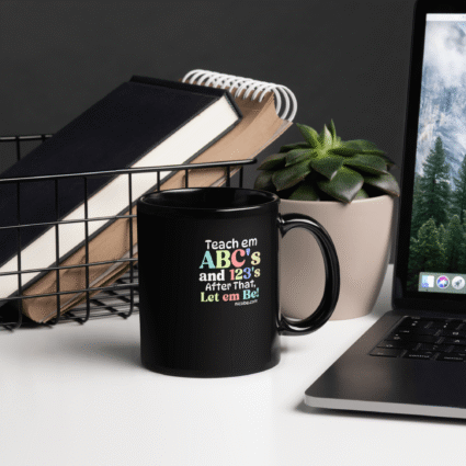 A Teachers educators abc's Black Glossy Mug