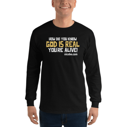 Ahh GOD is real Men’s Religious Long Sleeve Shirt near me - Image 2