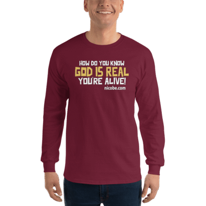Ahh GOD is real Men’s Religious Long Sleeve Shirt near me - Image 4