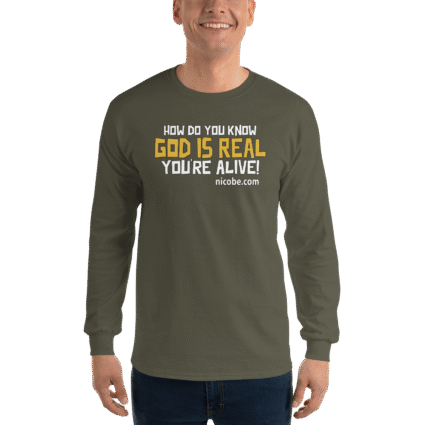 Ahh GOD is real Men’s Religious Long Sleeve Shirt near me - Image 6