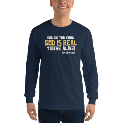 Ahh GOD is real Men’s Religious Long Sleeve Shirt near me - Image 3