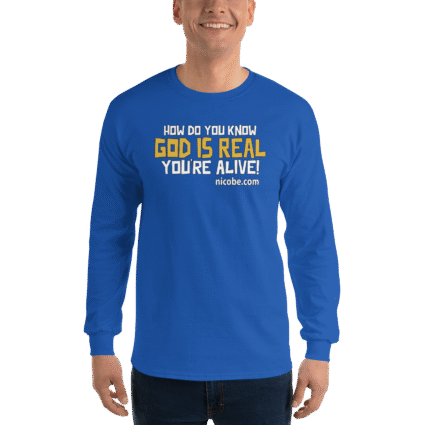 Ahh GOD is real Men’s Religious Long Sleeve Shirt near me - Image 5