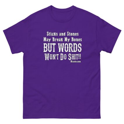 1 Ah sticks and stones men women cotton t shirt