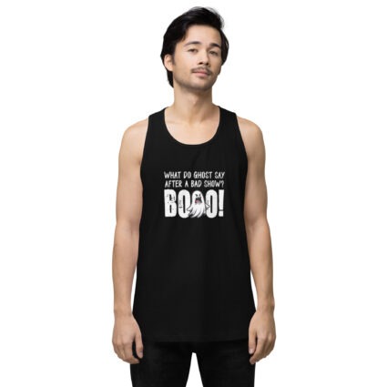 What do ghost say Men’s premium tank top