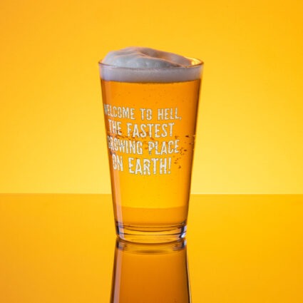 Welcome to hell! Shaker pint glass