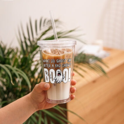 What do ghost say? Clear plastic tumbler - Image 2