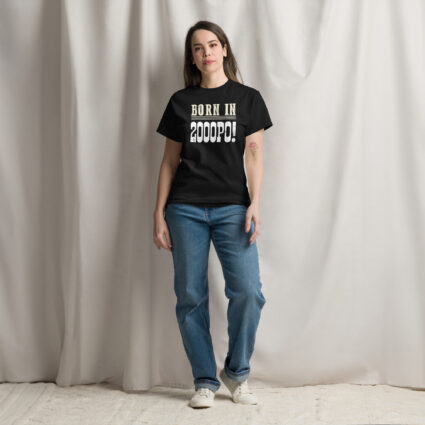 1a Born in 2000PO Gen Z funny satire Unisex classic tee - Image 3