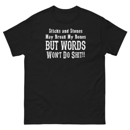 1a Stick and stones quirky saying Unisex classic tee - Image 3