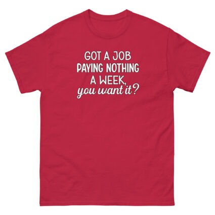 1. Got a job paying nothing a week you want it funny sarcasm Unisex classic tee - Image 7