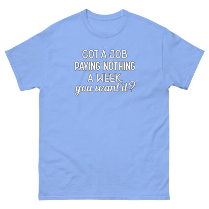 1. Got a job paying nothing a week you want it funny sarcasm Unisex classic tee - Image 13