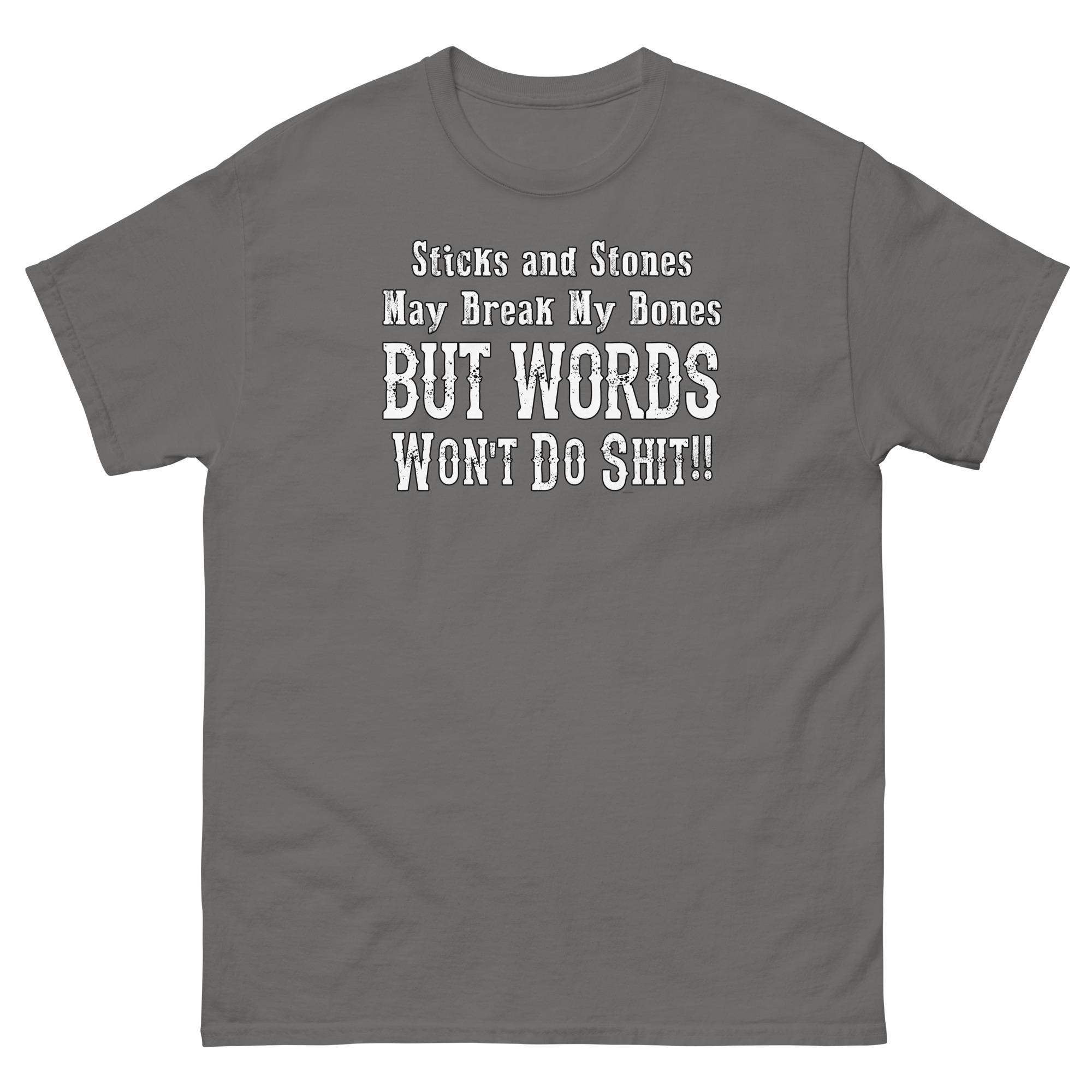 1a Stick and stones quirky saying Unisex classic tee
