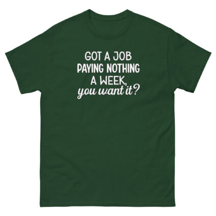 1. Got a job paying nothing a week you want it funny sarcasm Unisex classic tee - Image 6