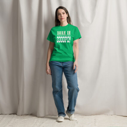 1a Born in 2000PO Gen Z funny satire Unisex classic tee