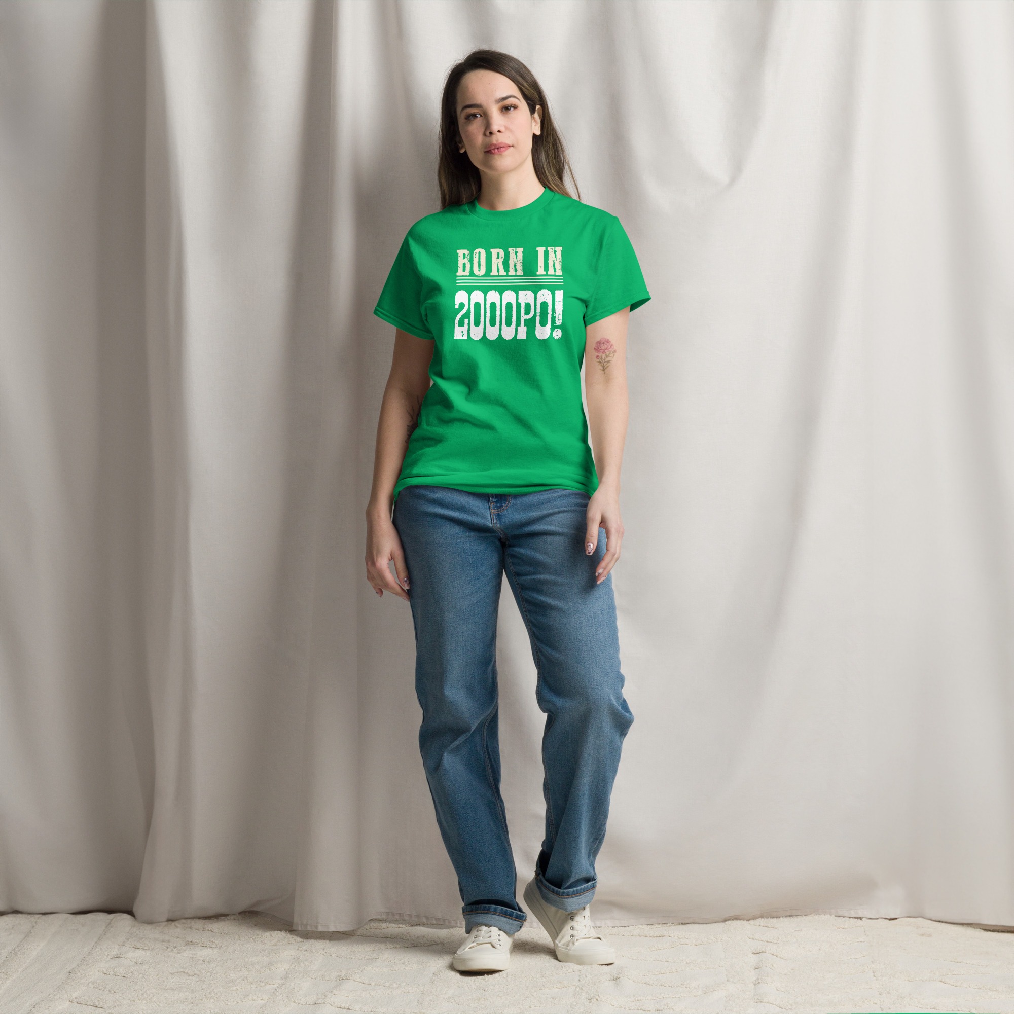 1a Born in 2000PO Gen Z funny satire Unisex classic tee