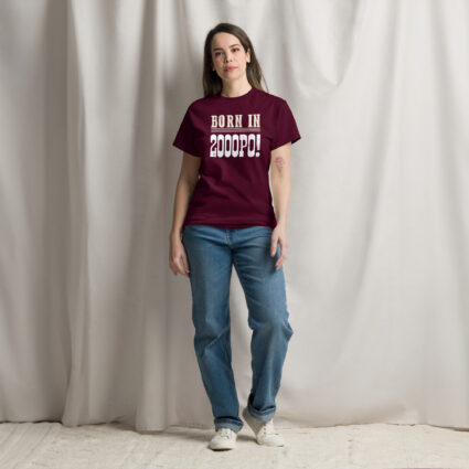 1a Born in 2000PO Gen Z funny satire Unisex classic tee - Image 2