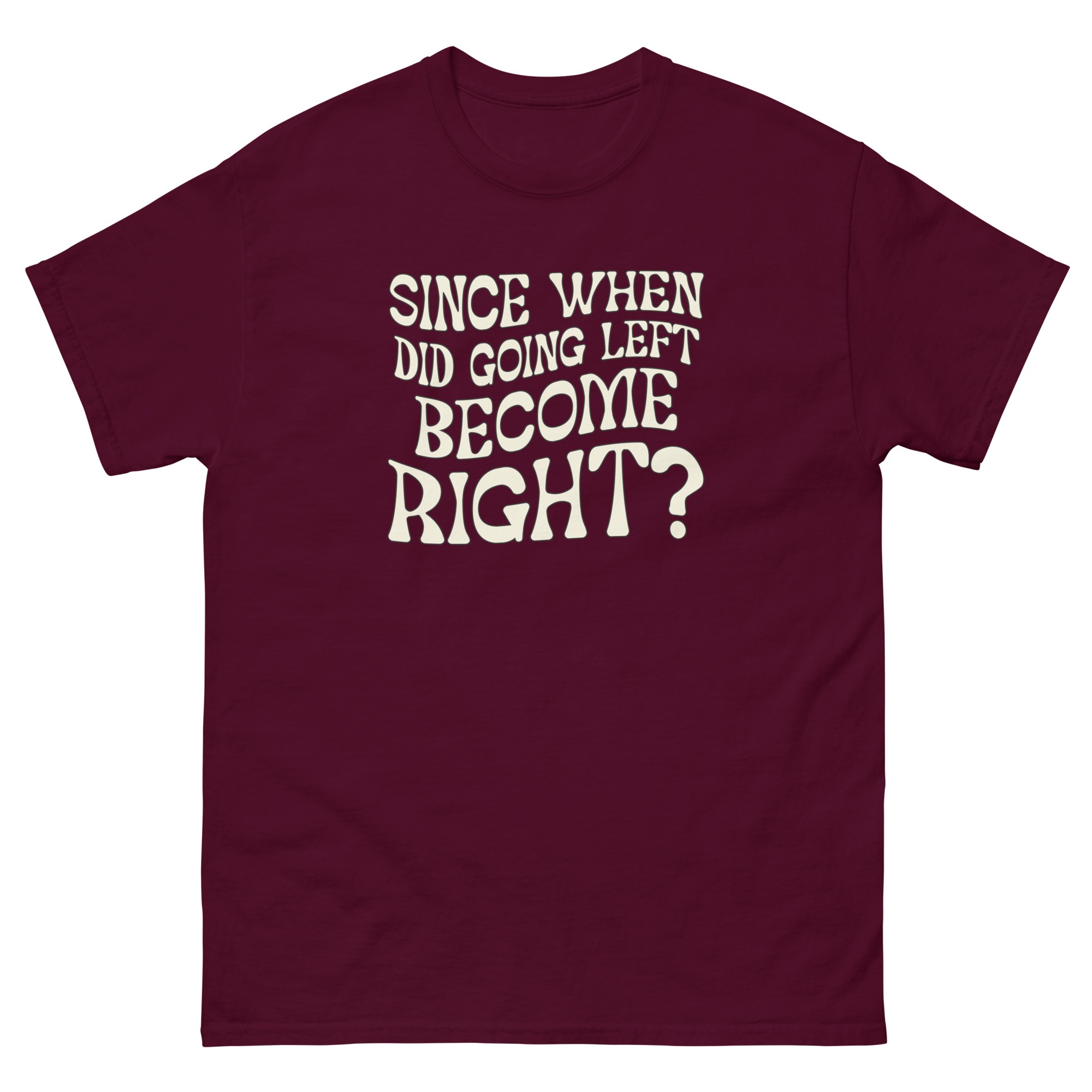 1. Since when did going left become right funny satire Unisex classic tee