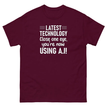 1. Latest technology close one eye funny satire Unisex classic tee - Image 2