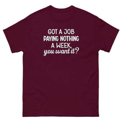1. Got a job paying nothing a week you want it funny sarcasm Unisex classic tee - Image 2